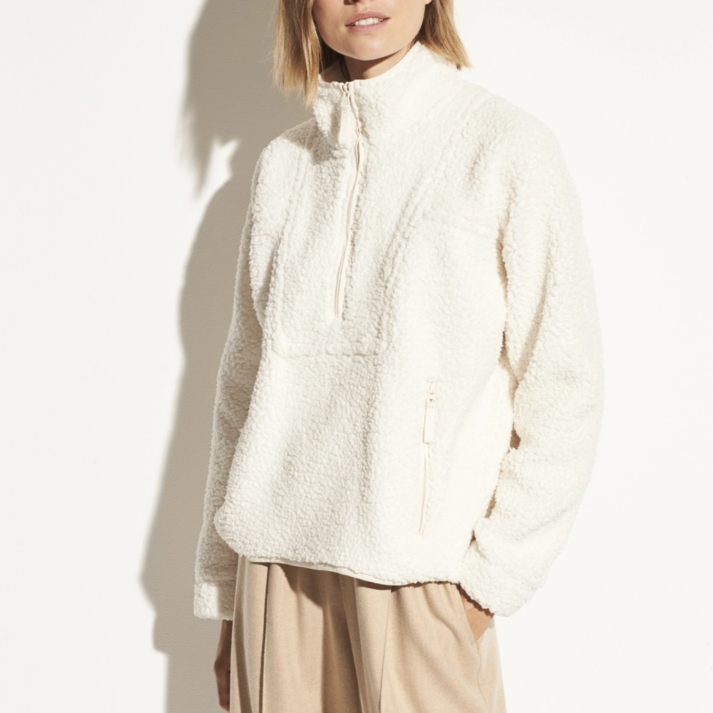 Vince Sherpa Half- Zip in Chiffon